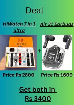 Watch Ultra 7 in 1 + Earbuds Air 31 both