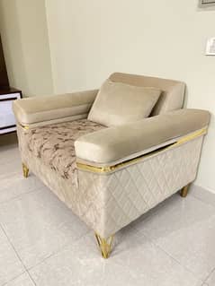 beige colour 1 seater sofa