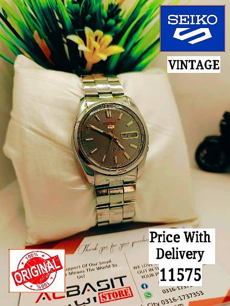 SEIKO 5 CITIZENS ORIENT AUTOMATIC MEN WRIST WATCH 03161737353 6