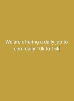 Online Job Daily 10k to 15k