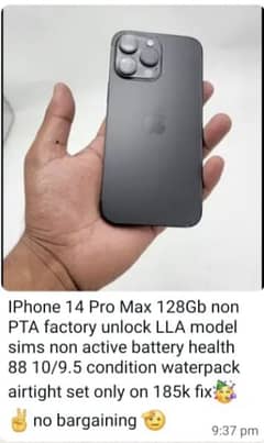 14 pro hk model factory unlocked 256GB 0