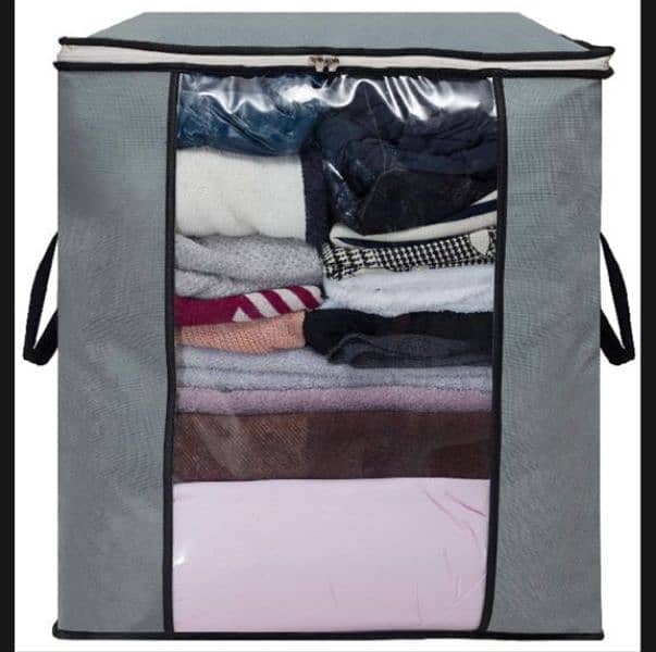 Portable Bamboo Clothes Blanket Large Folding Bag Storage Box Organize 1