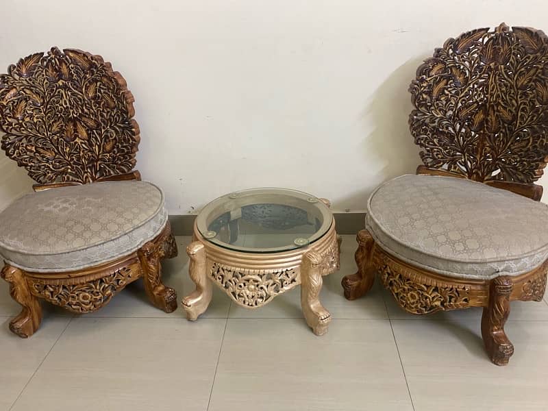 Antique peerah set (low chairs with table) 3