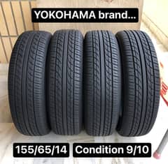 4tyres set 155/65R14 (YOKOHAMA)(condition 9/10)