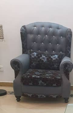 5 seater high chair designer  sofa set . . Jacquard  fabric