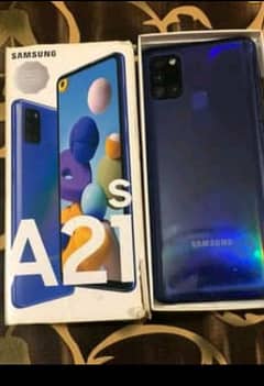 Samsung A21s 4 64 in blue colour with box