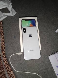 i phone X 256 GB  PTA Approved  white clr  batery sarvis fice id dsieb