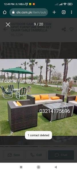 OUTDOOR GARDEN RATTAN UPVC FURNITURE SOFA SET CHAIRS TABLES UMBRELLA 5