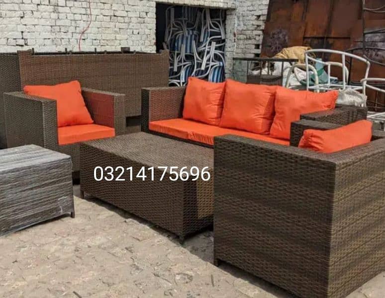 OUTDOOR GARDEN RATTAN UPVC FURNITURE SOFA SET CHAIRS TABLES UMBRELLA 9