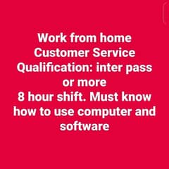 Customer service representative Job (work from home)