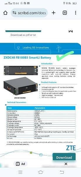 ZTE LiFePO4 battery, 100 Ah 48 , 3500 cycles 5