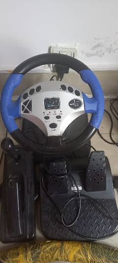 PS 2 and PS 1 power racing steering wheel & racing pedals