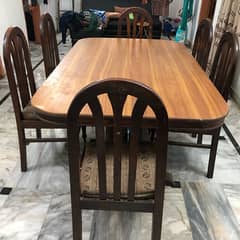 Elegant Wooden Dining Table with 06 Chairs 0