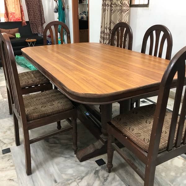 Elegant Wooden Dining Table with 06 Chairs 2