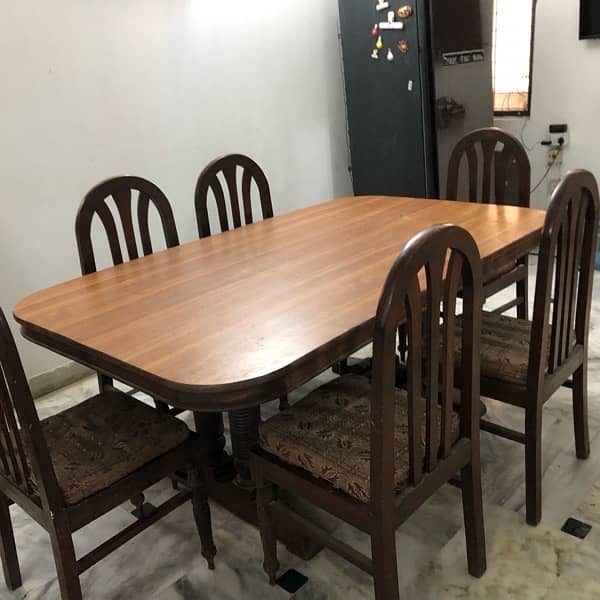 Elegant Wooden Dining Table with 06 Chairs 3