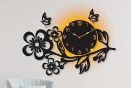 wall clock with flowers