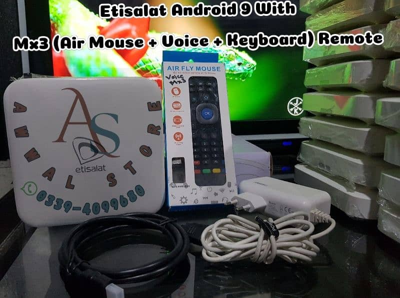 Etisalat Android 9 TV Box Smart Tv Box Android TV LED Voice Remote 4