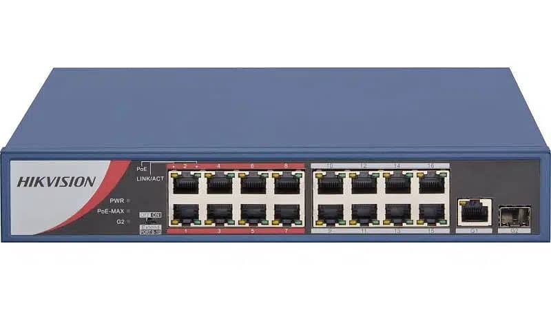 Hikvision DS-3E0318P-E/M(B) 16 Port Fast Ethernet Unmanaged POE Switch 10