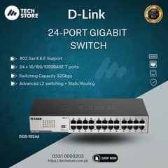 Switches | 24-Port | D-Link Gigabit Un-managed DesktopSwitch DGS-1024