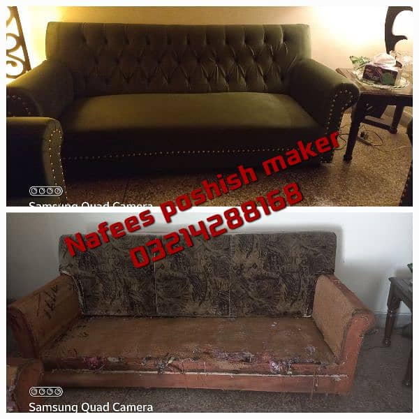 Sofa Poshish / Sofa Repair/ Fabric change / L Shape Sofa / Bed poshish 17