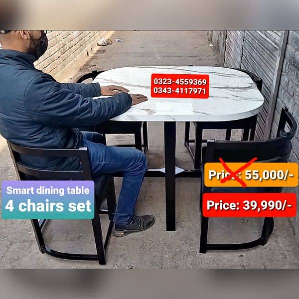 Smart dining table/round dining table/4 chair/6 chair/dining table 6