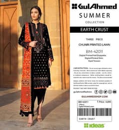 3 Pcs Women's Unstitched Lawn Printed Suit