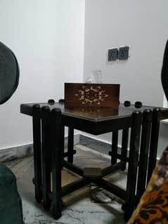 Dark brown shade center tables