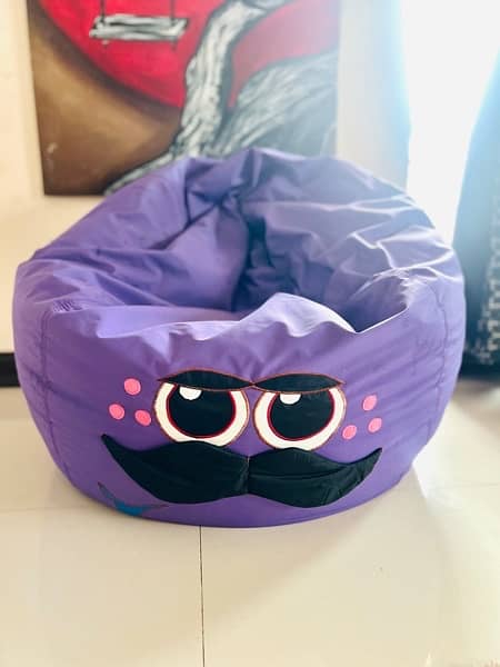 Adult size moustache bean bag 2