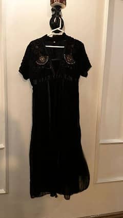 Black with Brown beaded work Frock