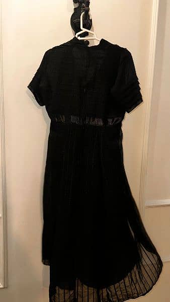 Black with Brown beaded work Frock 1