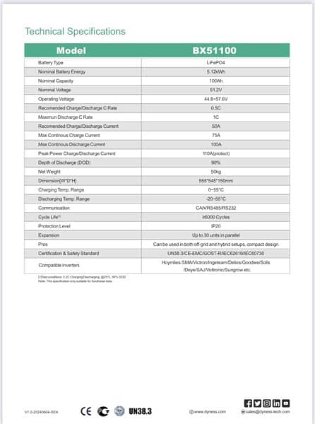 Dyness Lithium Ion Battery 2