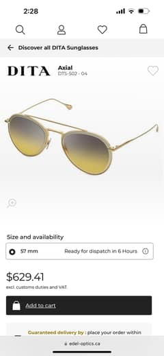 Dita Sunglasses Almost New Used Few Times