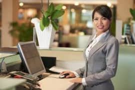 Required Good Looking receptionist for a company at davis road