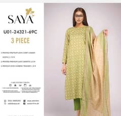 Saya 3 pc unstiched. . sale offer 26%OFf