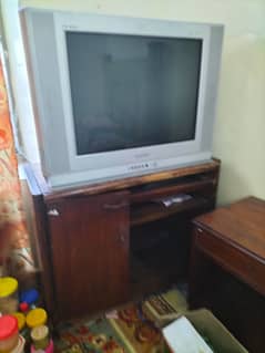 Urgent Sale Tv With wooden Table