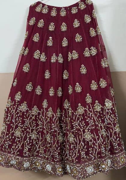 Designer Maroon Bridal Lehnga | Hand-Embellished Wedding Dress 4