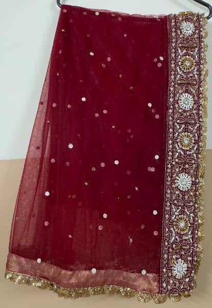 Designer Maroon Bridal Lehnga | Hand-Embellished Wedding Dress 7