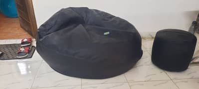 large leather bean bag with leg comforter