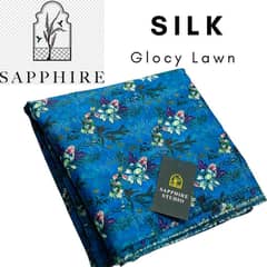 Unstitched printed silk lawn