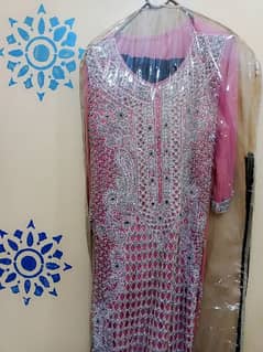 Valima bride maksi baby pink and dark blue colour  sweet combination