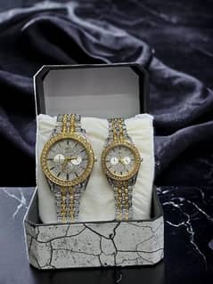 Diamond Stone Couple Watch