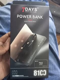 7 days power Bank 8100 mah