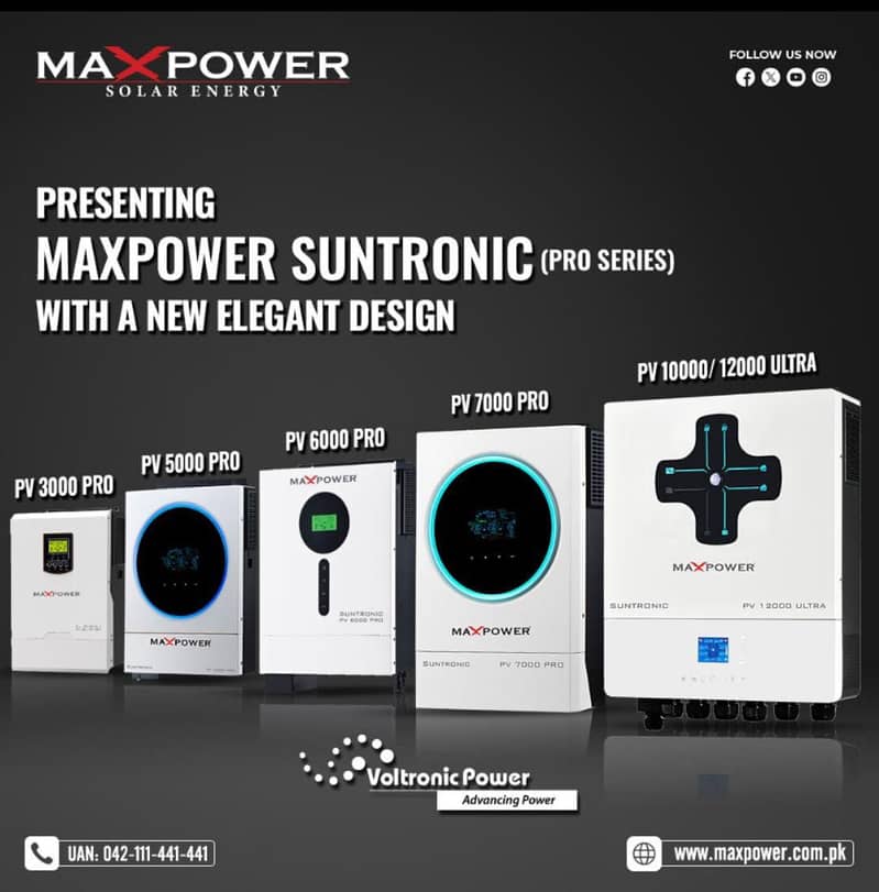 Maxpower Suntronic Suntronic pv 3000 pv 5000  pv 7000 Hybrid Inverter 8