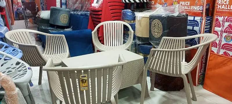 Plastic chair with table for sale -Dilivery All over Pakistan-outdoor 0