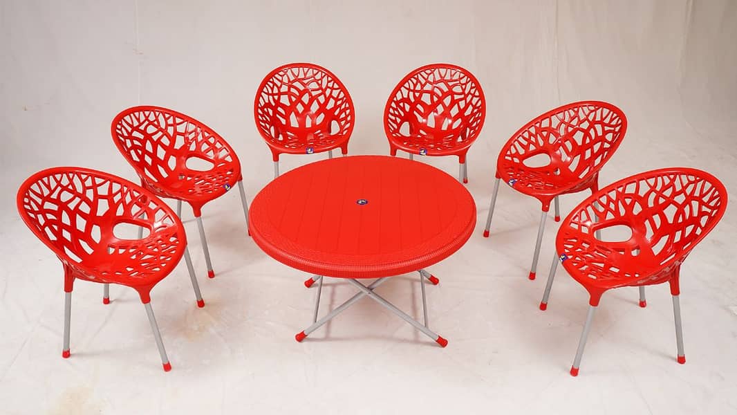 Plastic chair with table for sale -Dilivery All over Pakistan-outdoor 3