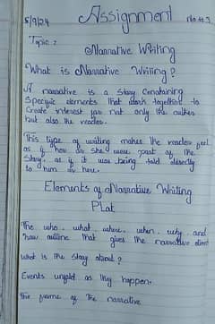 handwriting assignment work