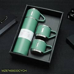 vacuum flask set with three cups  500ml