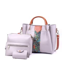 4 Pcs Woman's Royal PU Leather shoulder Bag