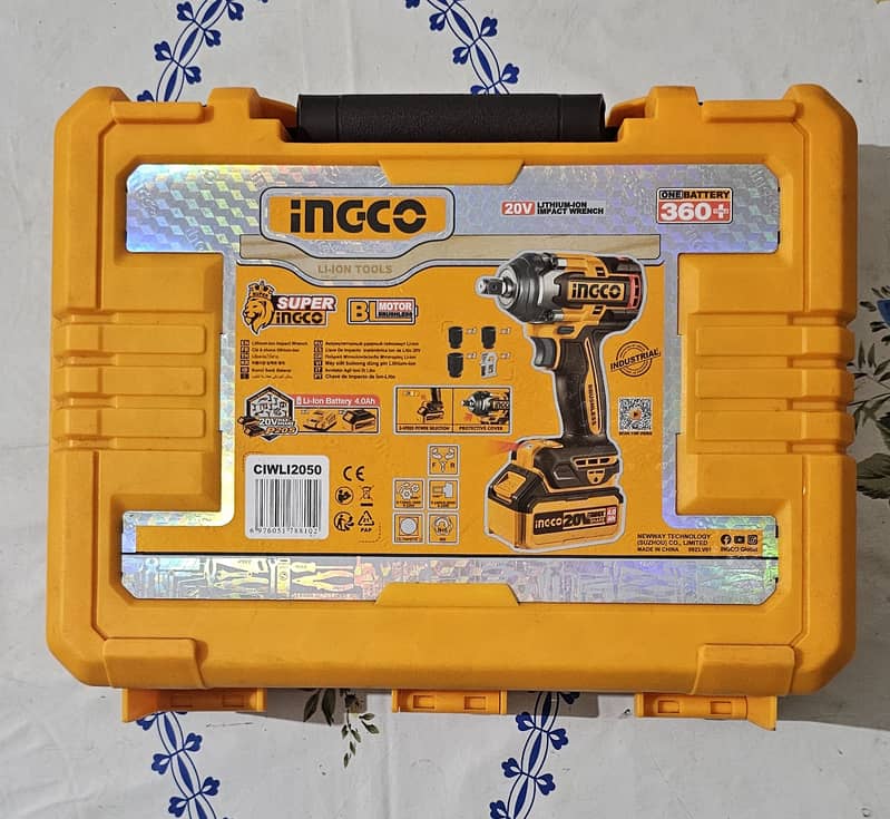 Ingco Cordless Impact Wrench 20v CIWLI2050 500NM 0