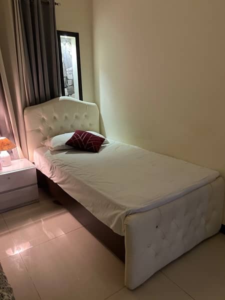 fancy bed | Single Bed | bed with mattress | good Condition 2